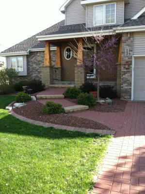Rowe front entrance — Landscape Construction project by Scott Designs - Hardscapes And Water Features