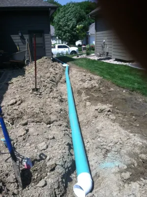 Omaha drainage services — Landscape Construction project by Scott Designs - Hardscapes And Water Features
