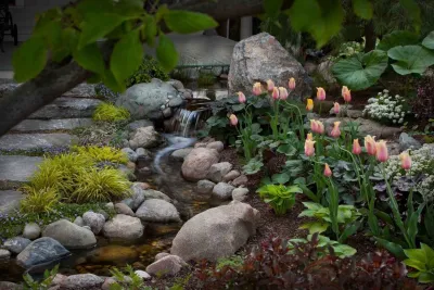 Intimate Courtyard, Pond and Stream by Daryl Toby - AguaFina Gardens International