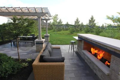 Fireplace area by BPI Outdoor Living