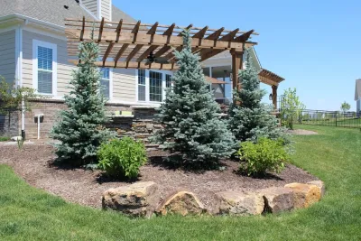 Firelit Masonry Outdoor Space and Dining Area (Fishers, IN) by BPI Outdoor Living