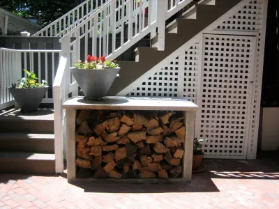 Firewood Storage — Landscape Design project by Arbor Green Landscapes