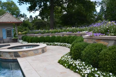 Pool and Poolhouse Landscape — Landscape Design project by Deborah Silver And Co Inc