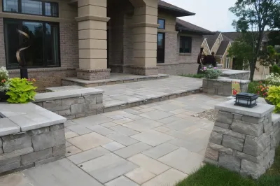 New entry for craftsman style home — Landscape Design project by Devore's Land & Water Gardens in West Chester
