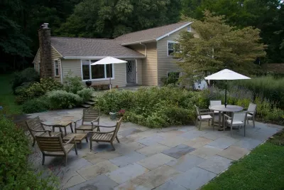 2x3 Patio and Plantings, Kimberton — Landscape Design project by Donald Pell - Gardens