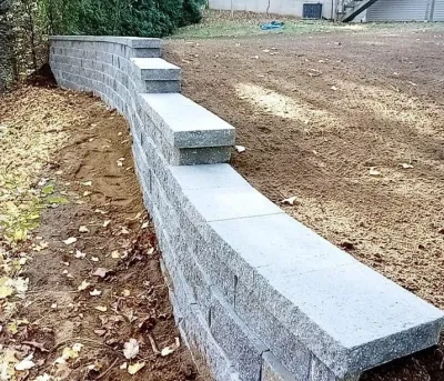 Best Stone Retaining Wall Build Contractor | Morris, CT — Landscape Design project by John Spector Landscape Design