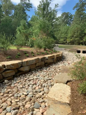 Ornamental Erosion Control — Landscape Design project by E.L.I. Land Design, LLC in Magnolia