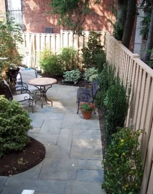 DC rowhouse before and after — Landscape Design project by Earth Essence Designs