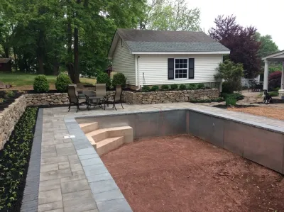 Morris County, NJ Pool Waiting for Liner by Earth, Turf & Blooms