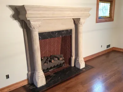 Mendham, NJ. Custom Rebuilding of Fireplace and Firebox. by Earth, Turf & Blooms