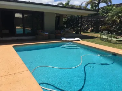 Contemporary Pool Landscape Design — Landscape Design project by Lanaiscapes in Honolulu