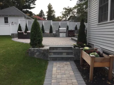 Backyard Entertaining — Landscape Design project by Elizabeth Gourley Design in Belmont