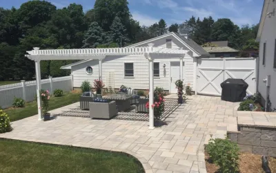 Windsor Locks, CT – Patio Pavers: Design & Installation Services – Stone Walkway — Landscape Design project by Environmental Design & Landscaping LLC