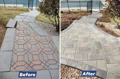 Granby, CT | Interlocking Stone Paver Patios | Patio Design & Installation Near — Landscape Design project by Environmental Design & Landscaping LLC in Granby