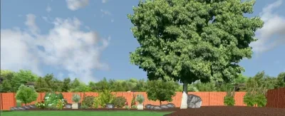 Long Fence Line project — Landscape Design project by Tevana Garden Design