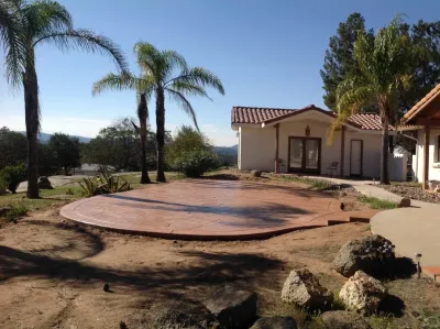Gazebo & Concrete Patio: Valley Center, CA — Landscape Design project by Exterior Designs Landscape in Valley Center