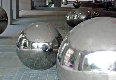 Gazing Balls in Modern Courtyard — Landscape Design project by Trace Landscape Architecture