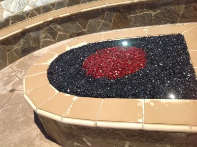 Fireplace & Stamped Concrete in Valley Center, CA — Landscape Design project by Exterior Designs Landscape in Valley Center