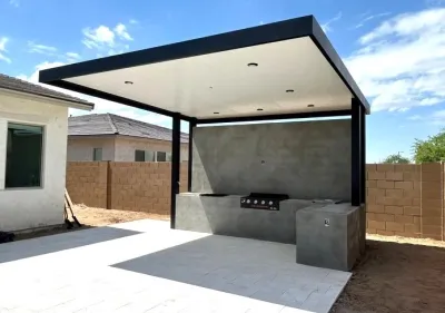 Falcon Landscapes Luxury 4K Extruded Pergolas — Landscape Design project by Falcon Landscapes Pavers & Masonry LLC