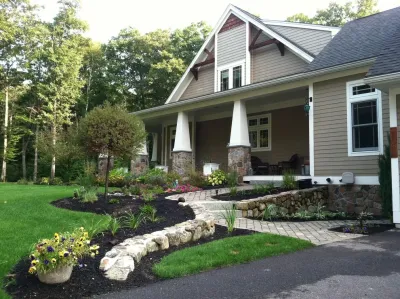 Front entrance — Landscape Construction project by A Cut Above Landscaping Inc.