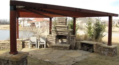 Outdoor room — Landscape Construction project by Bear Landscape Inc.