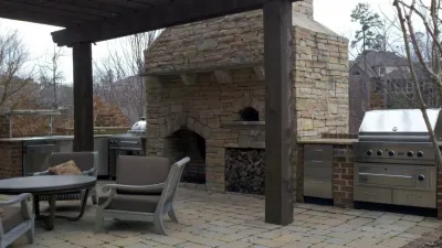 Outdoor Kitchens and Fireplaces — Landscape Construction project by Blackjack Horticulture in Birmingham