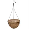 GROWER SELECT 12" HANGING BASKET BLACK WIRE HANGER FLAT BOTTOM COCO LINER; TOP DIA 12IN X 6IN H 1.58 GAL /6L LIQUID VOLUME CAPACITY 25/CS