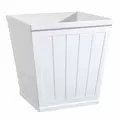 20 Inch White Resin Beadboard Square Planter