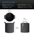 Heavy Duty Reusable Fabric Pots - 5 Gallon - 5-Pack
