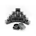 9cc Black SQUARE Glass Jar with Child Resistant Cap - 64 Jars/Tray - SW Packaging