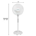Supreme Oscillating Stand Pedestal Fan 16" with Remote (White) - Hurricane®