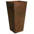 Algreen 13"x13"x25" Taper Square Planter Rust