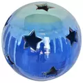 MCarr 12" Sphere With Stars Blue Green On Light Blue