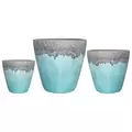 MCarr 6pc Large Round Planter Pallet Volcanic On Milky Blue