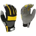 BGC Mens Synthetic Palm Performance Glove M Black Gray Yellow