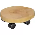 TDI Round Natural Wood Plant Caddy