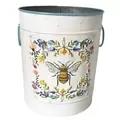 DDI 10.2in Honey Bee Metal Planter Rustic White