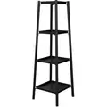 Panacea Folding 4 Tier Tower Plant Stand with Metal Trays Matte Black