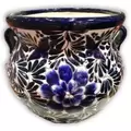 Talavera 14" Blue & White Michoacana Pot