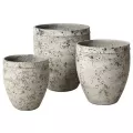 MCarr 3pc Tall Round Planter Set Green White