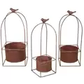 Braun Rustic Bird Planter Medium