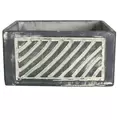 MCarr 7.9" Low Square Pot W/ Diagonal Stripe Gray