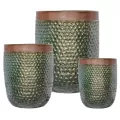 MCarr 12PC Tall Dimple Plt Fall Green Unglaze Rim