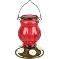 Natures Way 25oz Antique Glass Hummingbird Feeder Ruby Visions