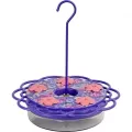 Natures Way 13oz Plastic Decorative Dish Hummingbird Feeder Petunia Passion