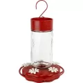 Natures Way 20oz Glass Hummingbird Feeder Scarlet Swirl