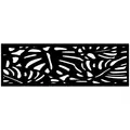 Outdeco 16"x48" Metal Fence Top Tropical Black