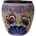 Talavera 7"Hx9"W Bella Especial Ovalo Pot Blue