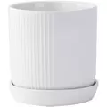 PHG 9"x9.5" Fluted Cylinder Planter Bright White 4/CS