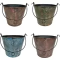 VCS 10" Pail Planter w/ Striped Paint